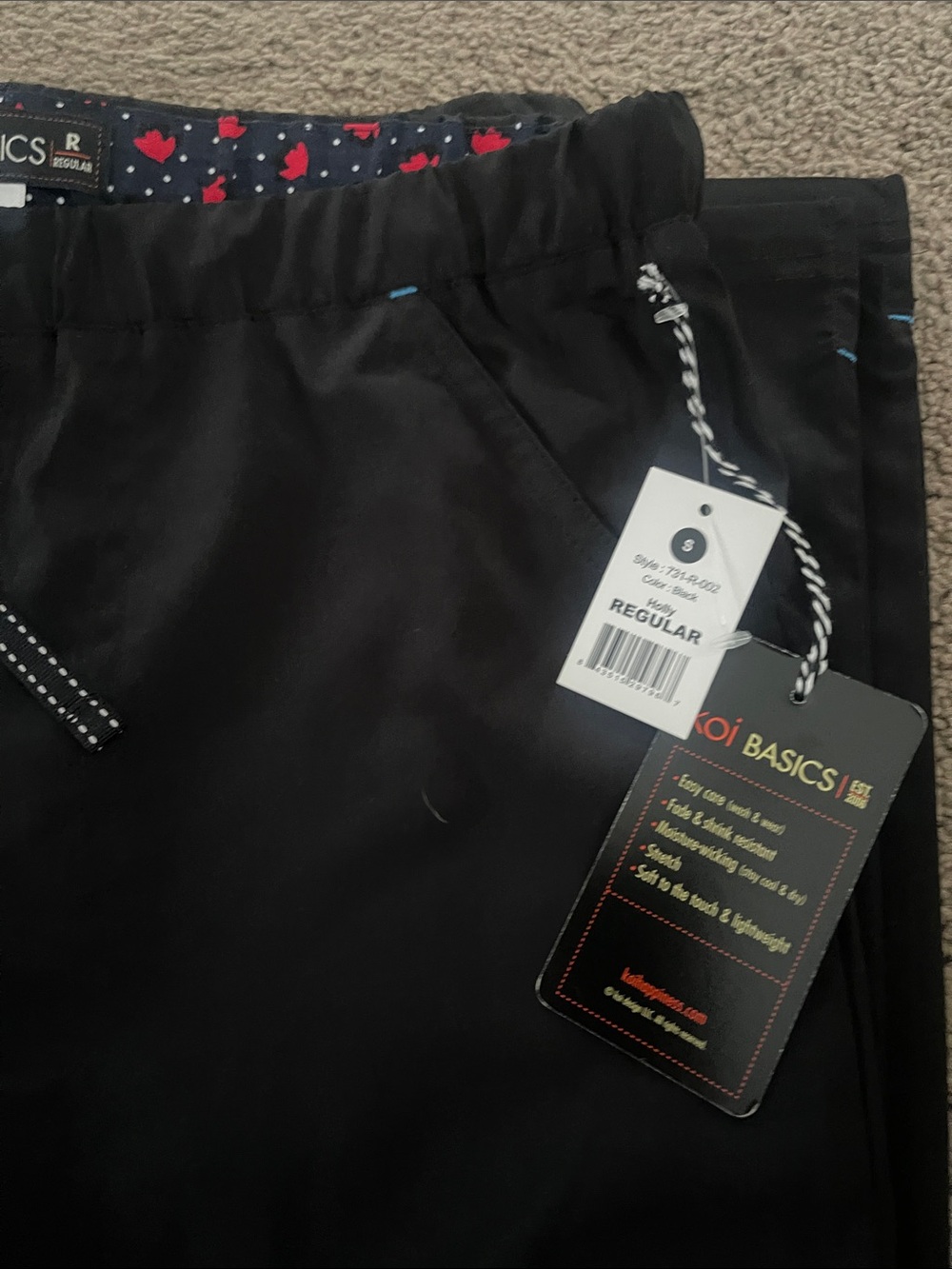 Koi Women's Black Scrub Top & Pants Set New! Size Small - Picture 5 of 6
